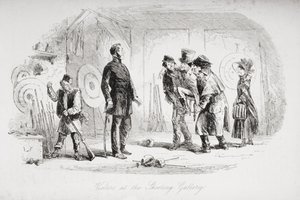 Visiteurs à la galerie de tir, illustration de 