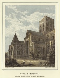 Cathédrale de York, transept nord, tour centrale et salle capitulaire - Hablot Knight Browne
