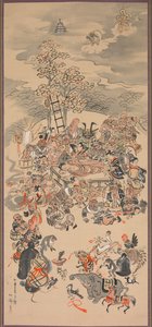 Parinirvana avec sujets Otsu-e, 1800s