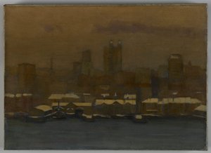 Front de rivière, New York en hiver, c.1912 - Hamilton Easter Field