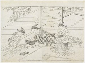 Trois prostituées dans une chambre - Hanabusa Shigenobu