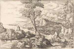 Paysage avec trois hommes - Hanns Lautensack