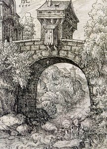 Campagne avec porte de pont et eau, vers 1550 - Hanns Sebald Lautensack