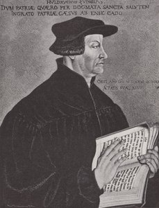Huldrych Zwingli, leader de la Réforme en Suisse (gravure) - Hans (after) Asper