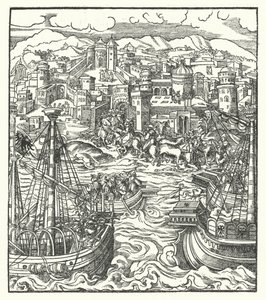 Frédéric III, Empereur romain germanique, arrivant à Rome avec sa fiancée, Éléonore du Portugal