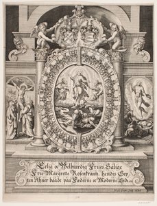 La transfiguration du Christ. Entouré des armoiries de Margrethe Rosenkrantz - Hans Andreas Greys