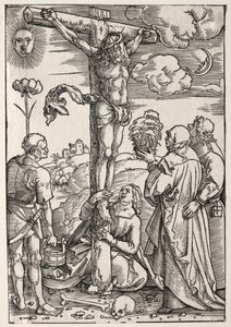 Christ en croix avec Marie, Saint Jean, Marie-Madeleine et Saint Étienne - Hans Baldung