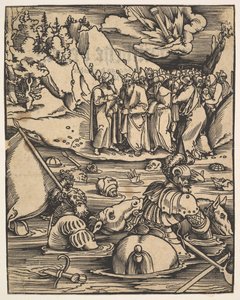 Les Égyptiens traversant la Mer Rouge, de Das Buch Granatapfel, 1511