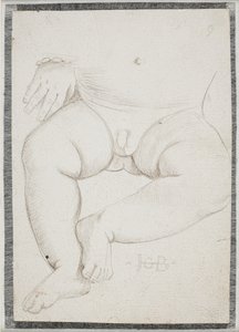 Estomac, genoux, jambe et une main avec bracelet d