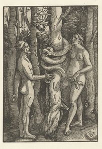 Adam et Ève avec le serpent