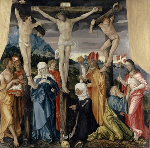 Christ crucifié avec les voleurs, les saints et une donatrice, 1512