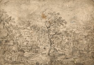 Paysage avec Abraham et les anges - Hans Bol