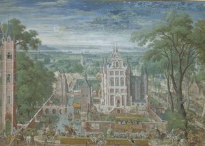Tournoi devant un château