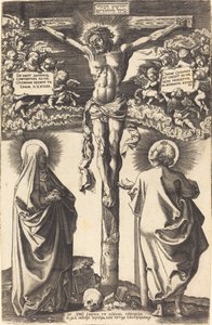 Christ en croix avec la Vierge et Saint Jean - Hans Brosamer