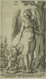 Cupidon apportant un rayon de miel à Vénus - Hans Brosamer