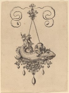 Conception pour un pendentif avec un poisson portant Tobias et l