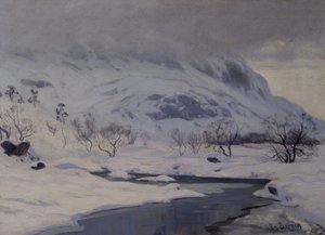 Paysage de montagne, hiver