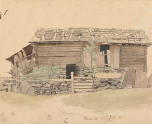 Grange et piste de ski, Vassenden - Hans Gude