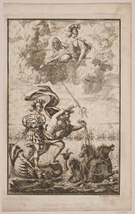 Neptune traversant la mer. Page de titre pour Fontenay, "Søe-Evolution"; Copenhague 1743 - Hans Henrich Christian Ulrich