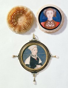 Anne de Clèves (en haut), 1539 et Jane Small, anciennement connue sous le nom de Mme Robert Pemberton (en bas), vers 1540