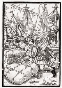 La mort vient au marchand, gravé par Georg Scharffenberg, de 