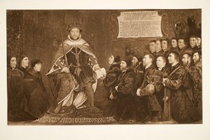 Henri VIII accordant une charte aux barbiers-chirurgiens