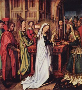 Allemand : Darstellung Christi im Tempel Autel des Dominicains, aile intérieure gauche, panneau inférieur : La présentation du Christ au Temple - Hans Holbein the Elder