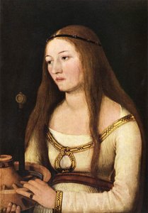 Katharina Schwarz avec les attributs de sa sainte éponyme - Hans Holbein the Elder