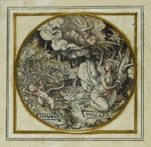 Agar et Ismaël - Conception pour un pendentif ou un badge de chapeau, vers 1532-43 - Hans Holbein der Jüngere
