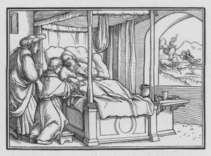 Jacob trompe son père et obtient la bénédiction, Genèse XXVII, 21 - Hans Holbein der Jüngere