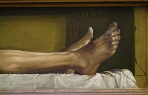 Le Corps du Christ mort (détail) - Hans Holbein der Jüngere