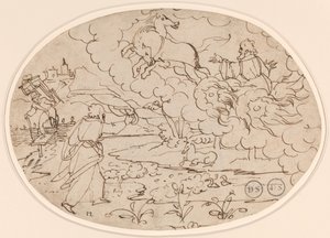 Élisée Regardant Élie dans le Char de Feu - Hans Jakob Nüscheler