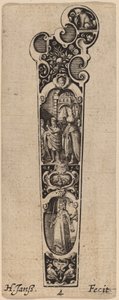 Manche pour couteau ou fourchette, orné de figures