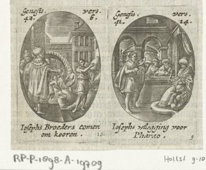 Joseph vend du grain à ses frères / Joseph interprète le rêve du pharaon - Hans Janssen