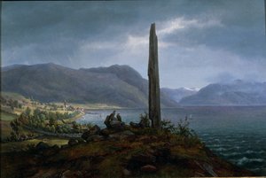 La pierre commémorative de Frithjof à Leikanger près de Balestrand à Soon