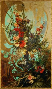 Blumenstueck - Nature morte aux fleurs ... (peinture sur toile) - Hans Makart