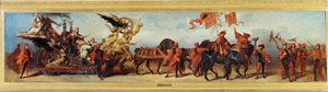 Die Eisenbahnen - Les chemins de fer, esquisse pour le jubilé de 1879 ... (peinture sur toile) - Hans Makart