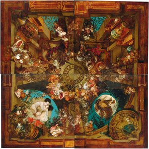 Nuit et matin, peinture de plafond en quatre parties