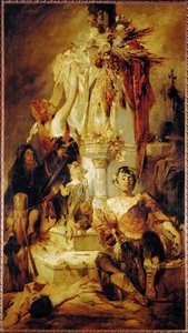 Scène de sacrifice ... (peinture sur toile) - Hans Makart