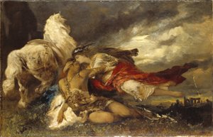 Valkyrie et un héros mourant - Hans Makart