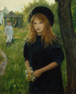 portrait de fille (peinture) - Hans Olaf Heyerdahl