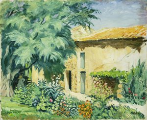 Ferme du Sud avec parterre de fleurs