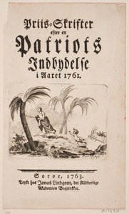 Page de titre avec vignette pour "Priis-Skrifter efter en Patriots Indbydelse i Aaret 1761"