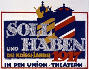 Publicité pour Soll und Haben des Kriegs-jahres 1917, 1917