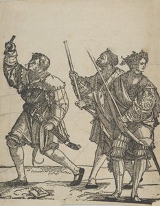 Maître de cérémonie et porteur de torche, de Les danseurs de mariage - Hans Schäufelein the Elder