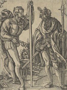 Deux soldats avec lance et hallebarde conversant, vers 1515 - Hans Schäufelein the Elder