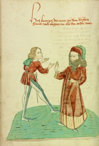 Un jeune homme rencontre un homme barbu plus âgé