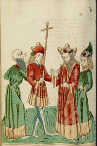 Avenir et Josaphat avec deux érudits