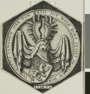 Blason avec un lion rampant