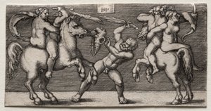 Combat de trois hommes - Hans Sebald Beham